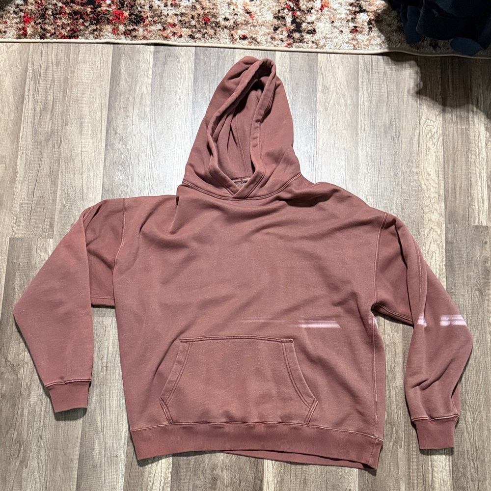 Abercrombie & Fitch Washed Maroon Oversized Hoodie